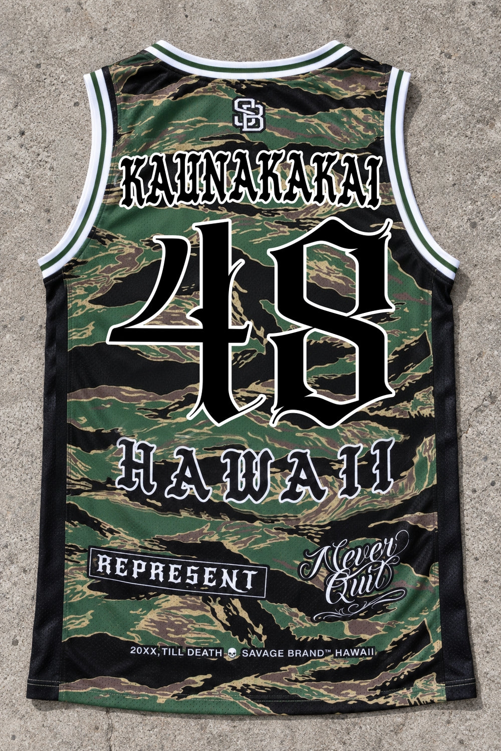 Kaunakakai 48 Jersey Tank Camo - Back