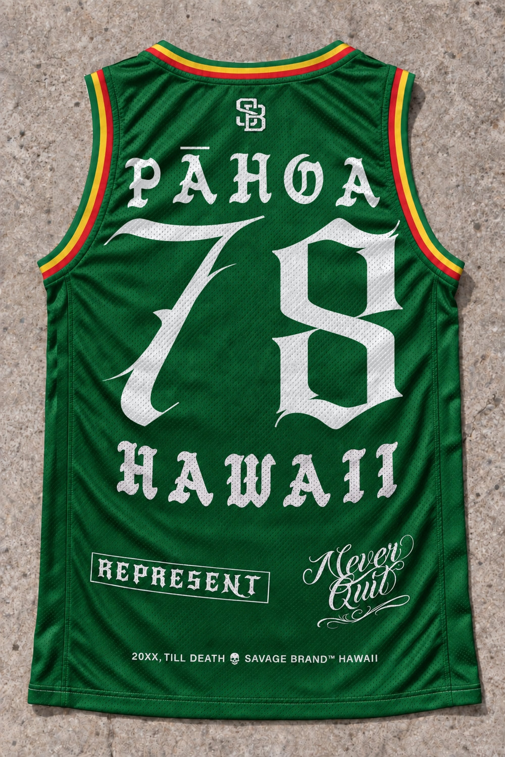 Pahoa 78 Jersey Tank Rasta - Back
