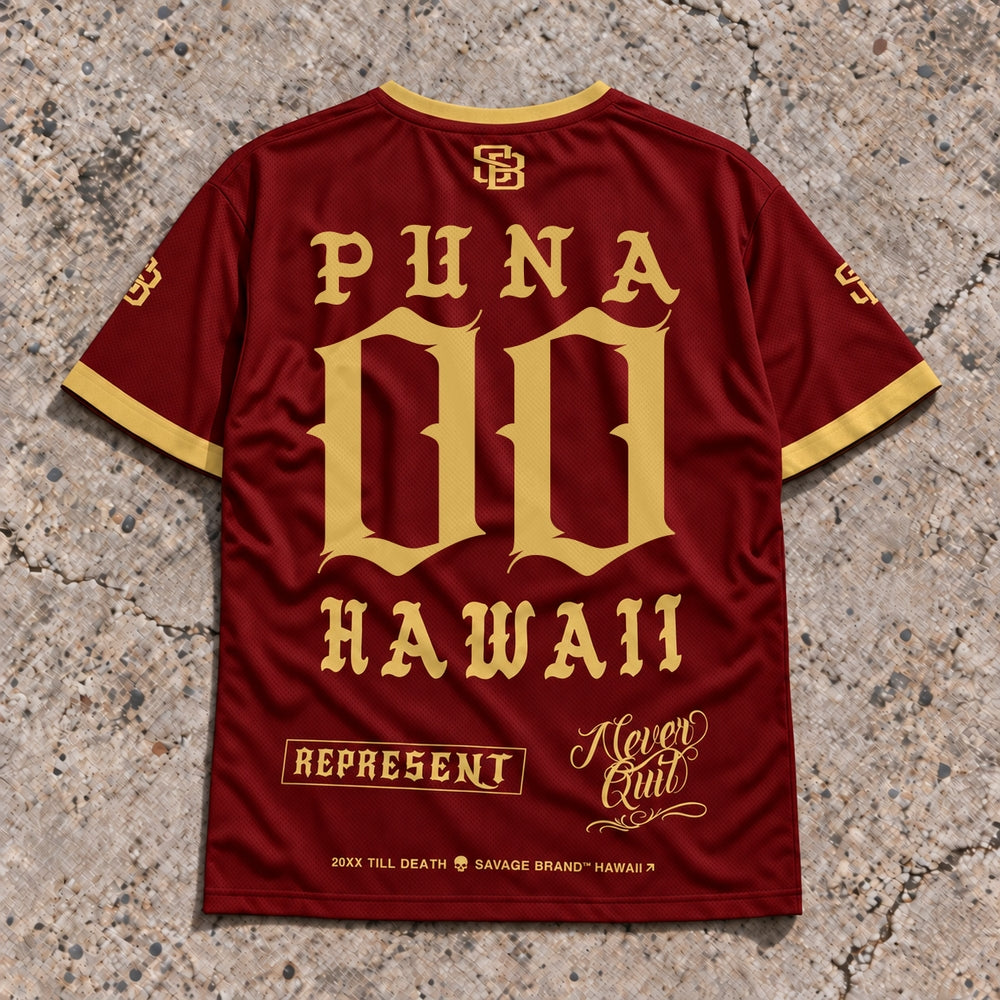 Puna 00 Short-Sleeve Jersey Red & Gold - Back