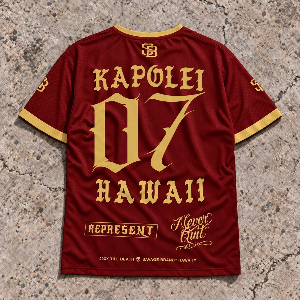 Kapolei 07 Short-Sleeve Jersey Red & Gold - Back