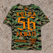 Koloa 56 Short-Sleeve Jersey — Camo Orange — Back flat lay