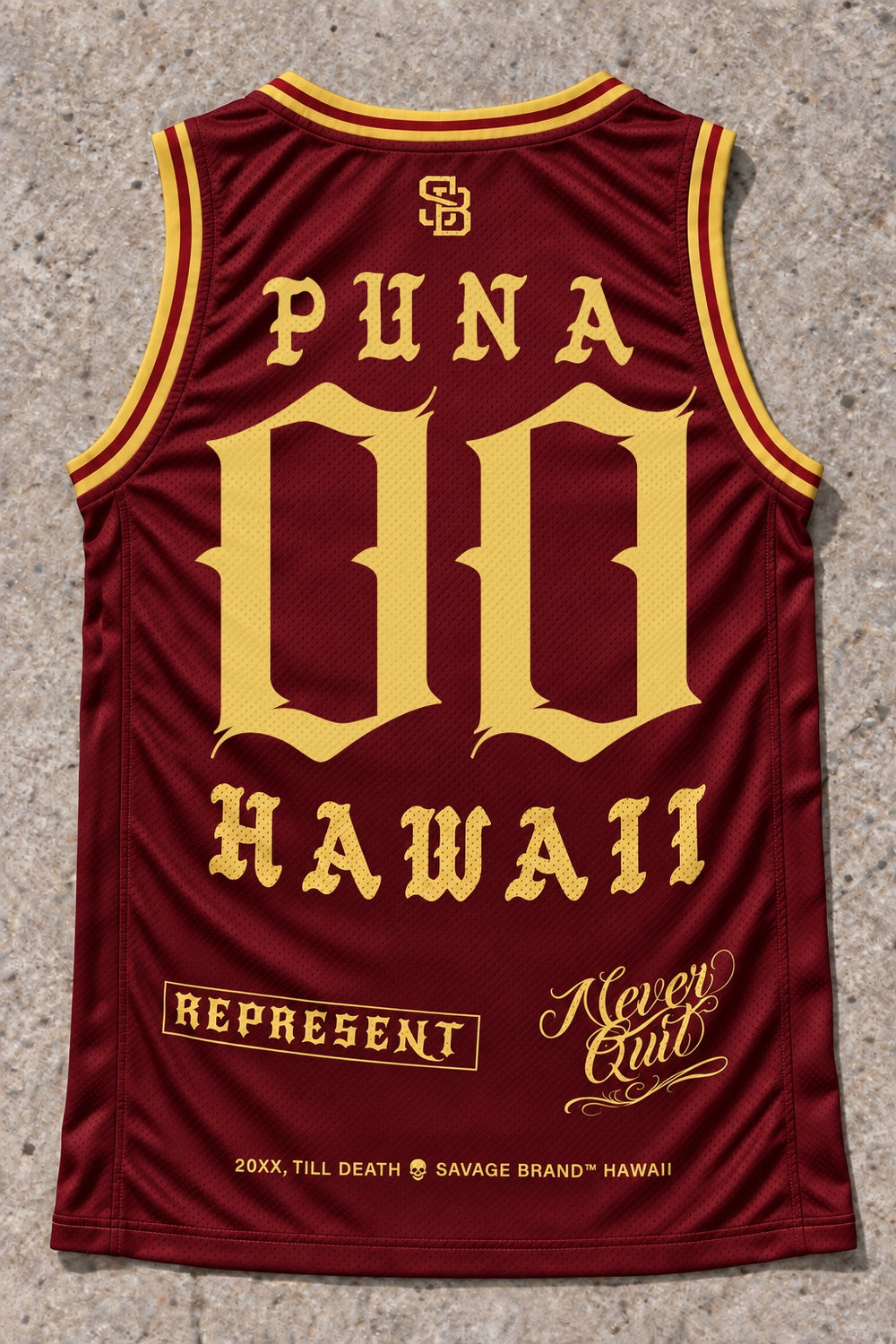 Puna 00 Jersey Tank Red & Gold - Back