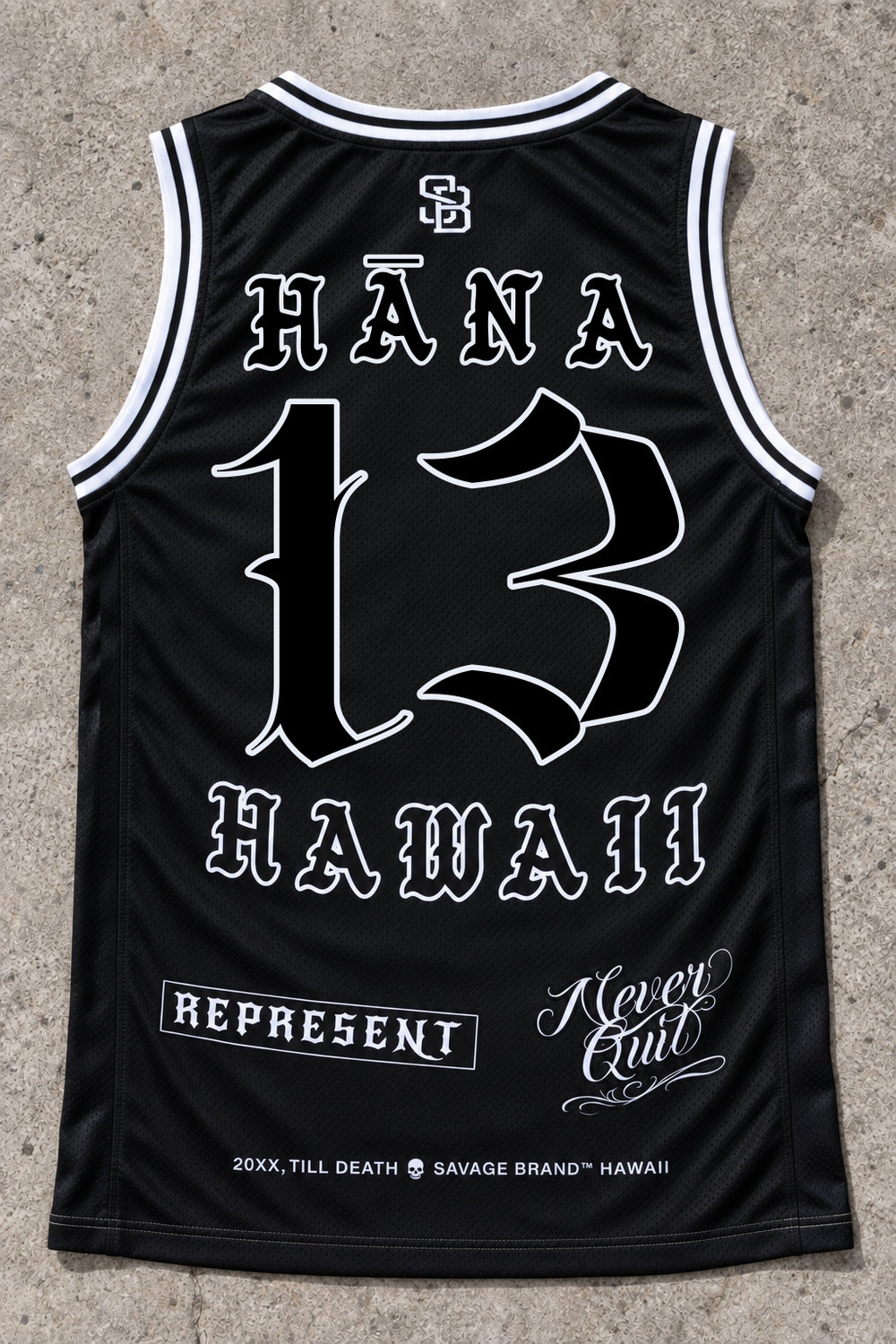 Hana 13 Jersey Tank Black - Back