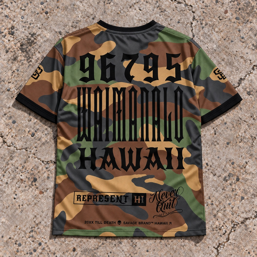 Waimānalo 96795 Camo jersey — back