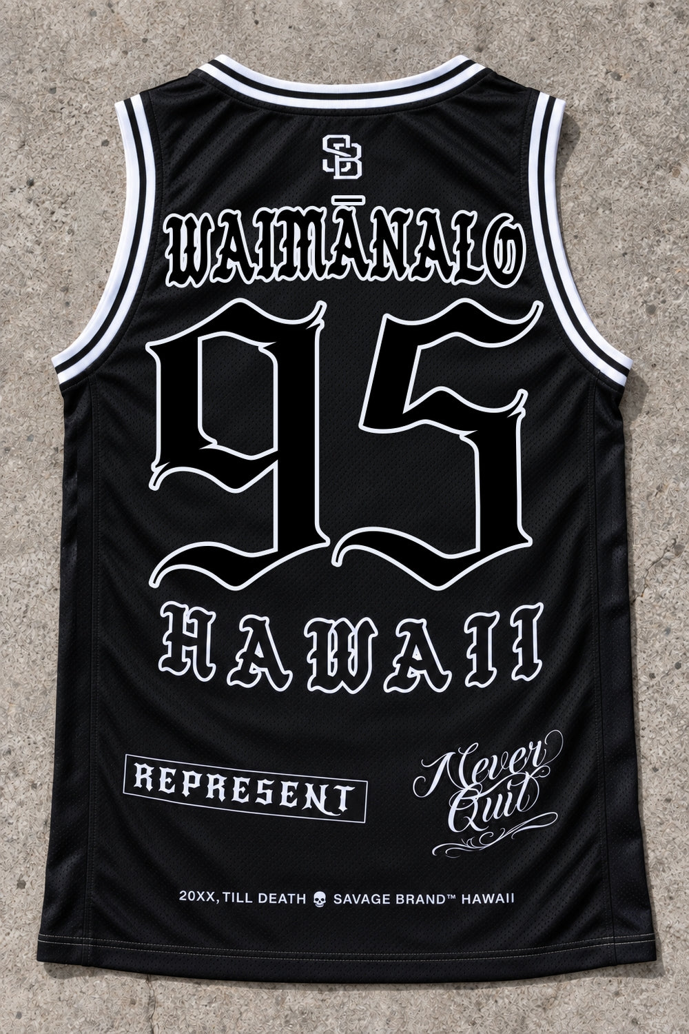 Waimanalo 95 Jersey Tank Black - Back