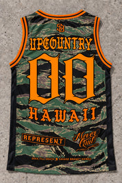 Upcountry 00 Jersey Tank — Camo Orange — Back flat lay