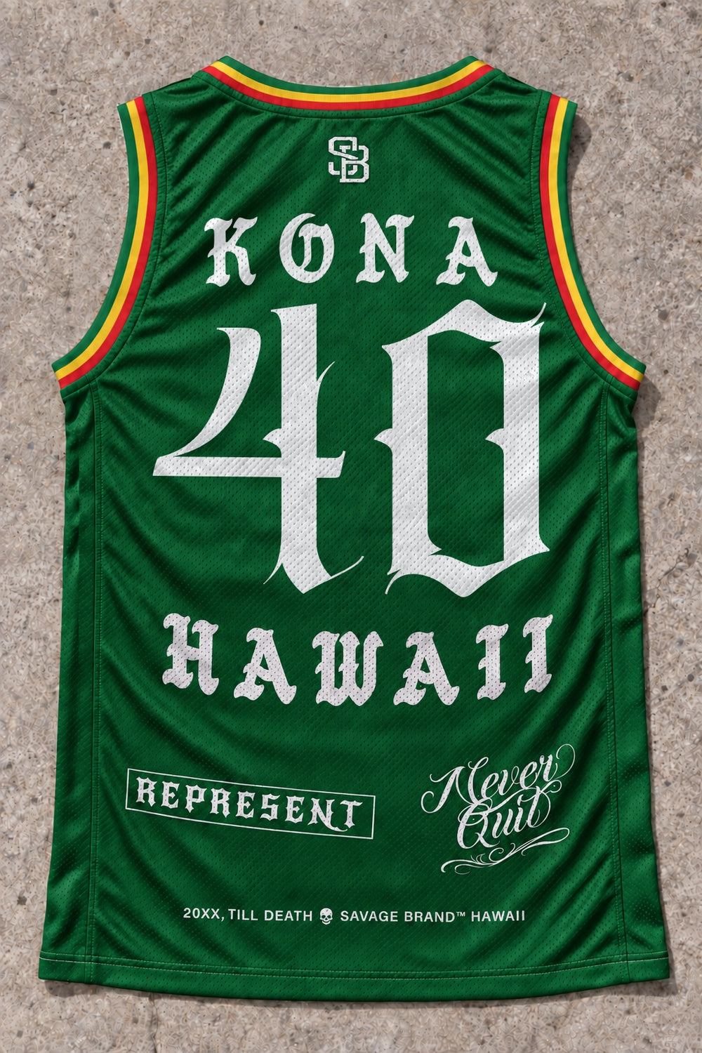 Kona 40 Jersey Tank Rasta - Back