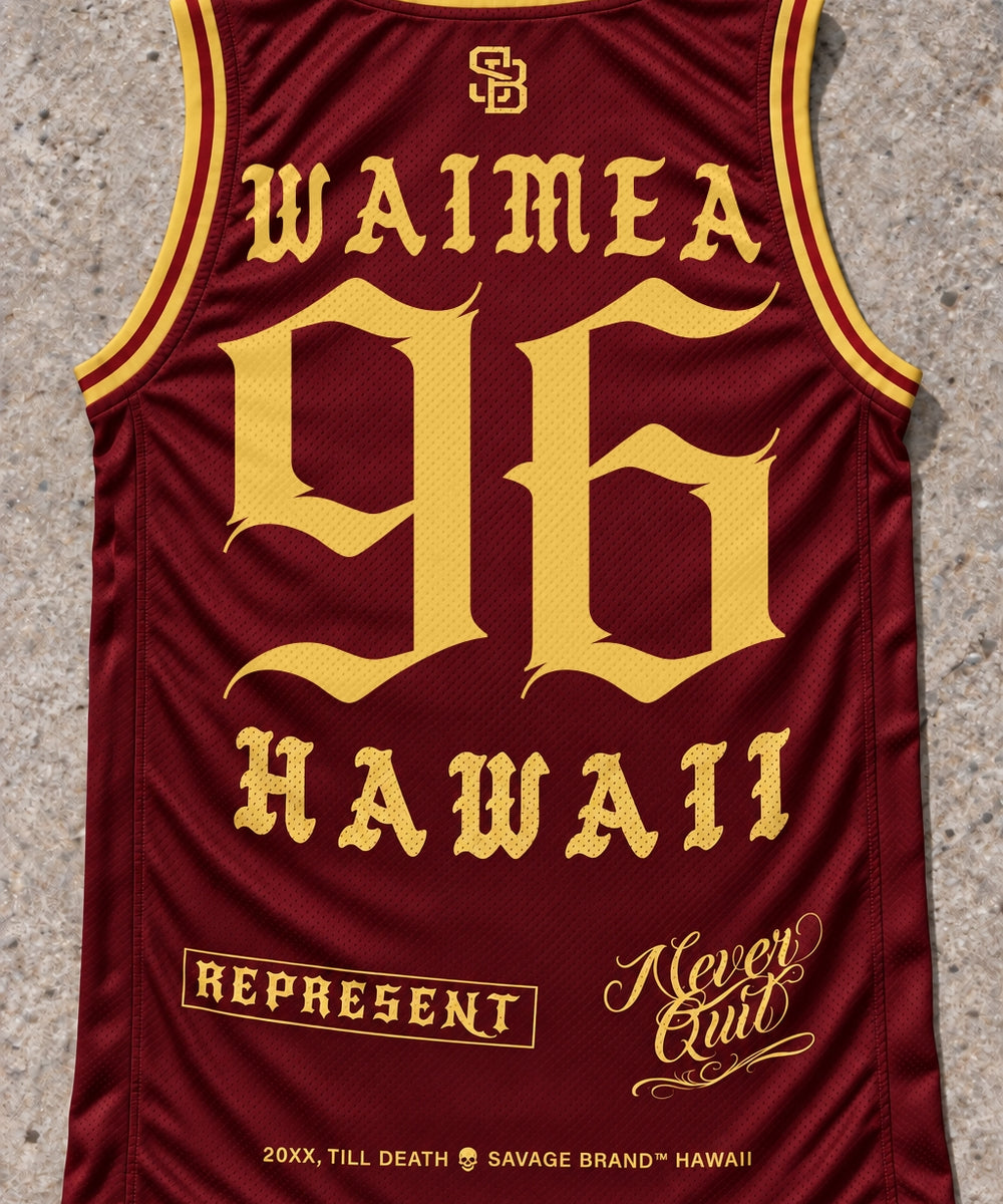 Waimea 96 Jersey Tank Red & Gold - Back