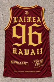 Waimea 96 Jersey Tank Red & Gold - Back