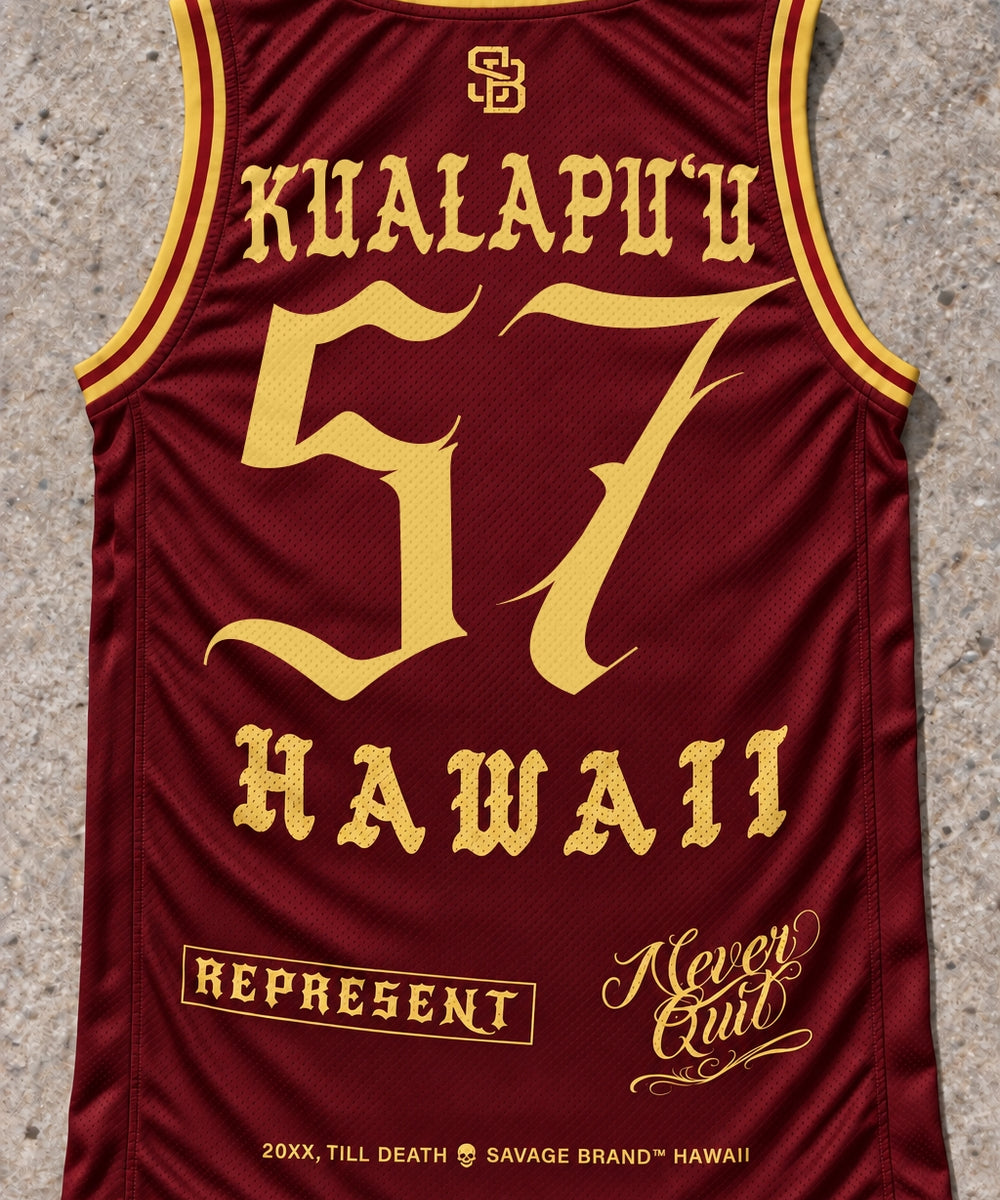 Kualapuu 57 Jersey Tank Red & Gold - Back