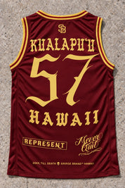 Kualapuu 57 Jersey Tank Red & Gold - Back