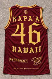 Kapaa 46 Jersey Tank Red & Gold - Back