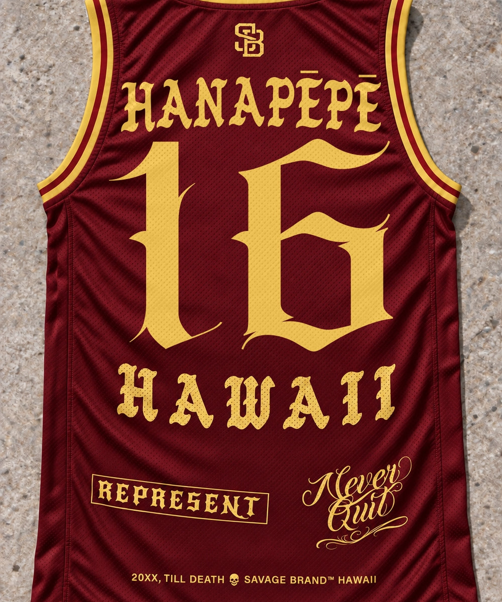 Hanapepe 16 Jersey Tank Red & Gold - Back