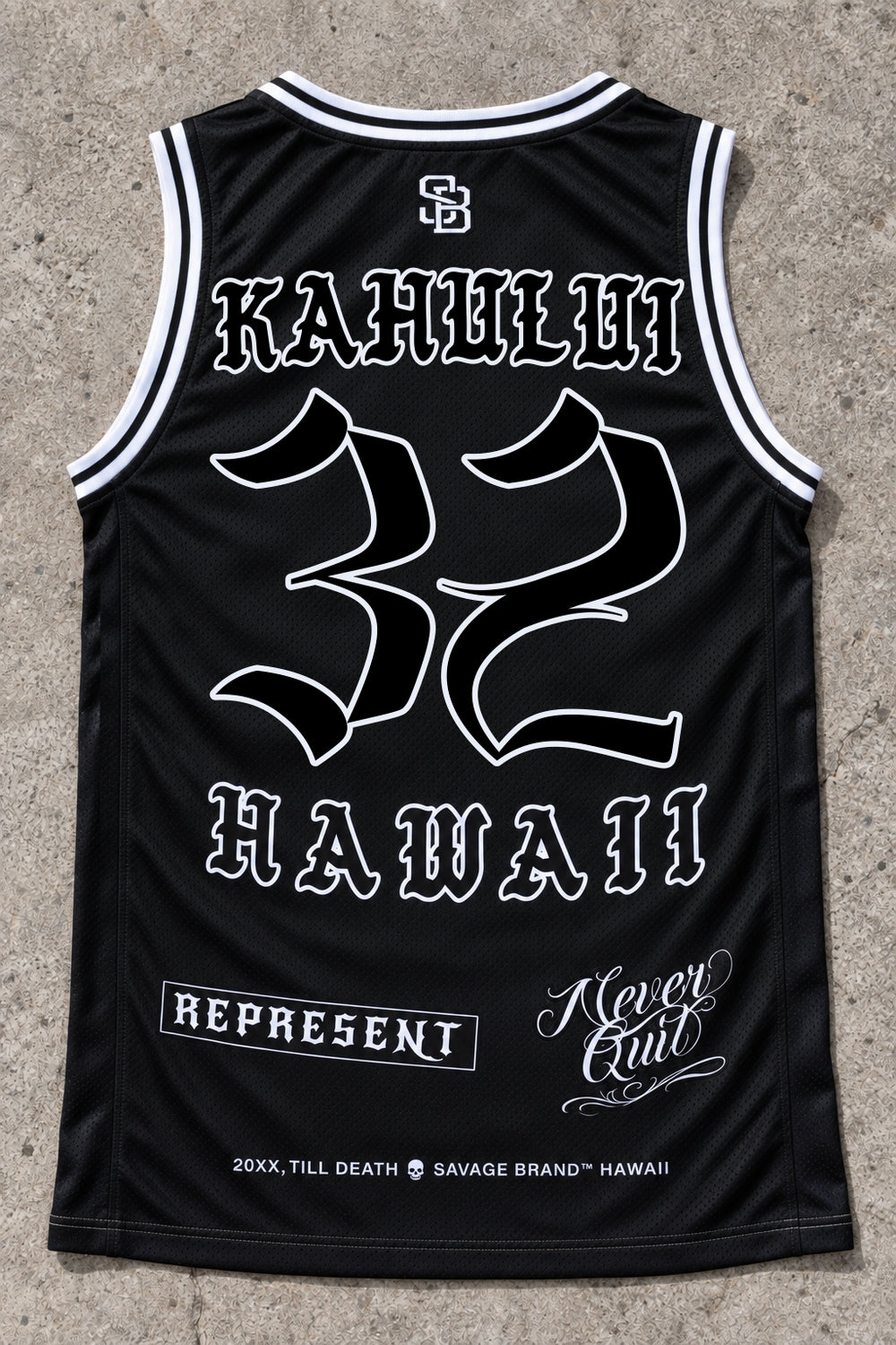 Kahului 32 Jersey Tank Black - Back