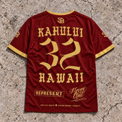 Kahului 32 Short-Sleeve Jersey Red & Gold - Back