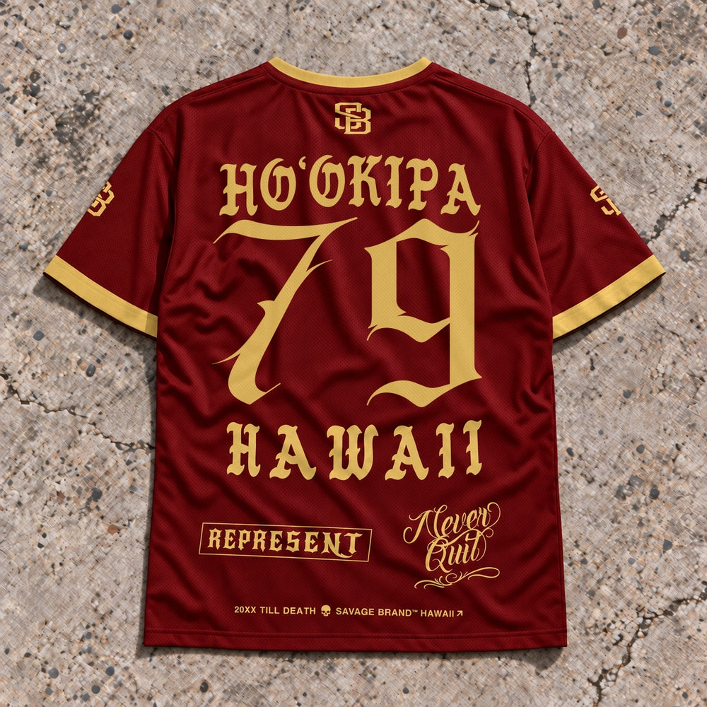 Hookipa 79 Short-Sleeve Jersey Red & Gold - Back