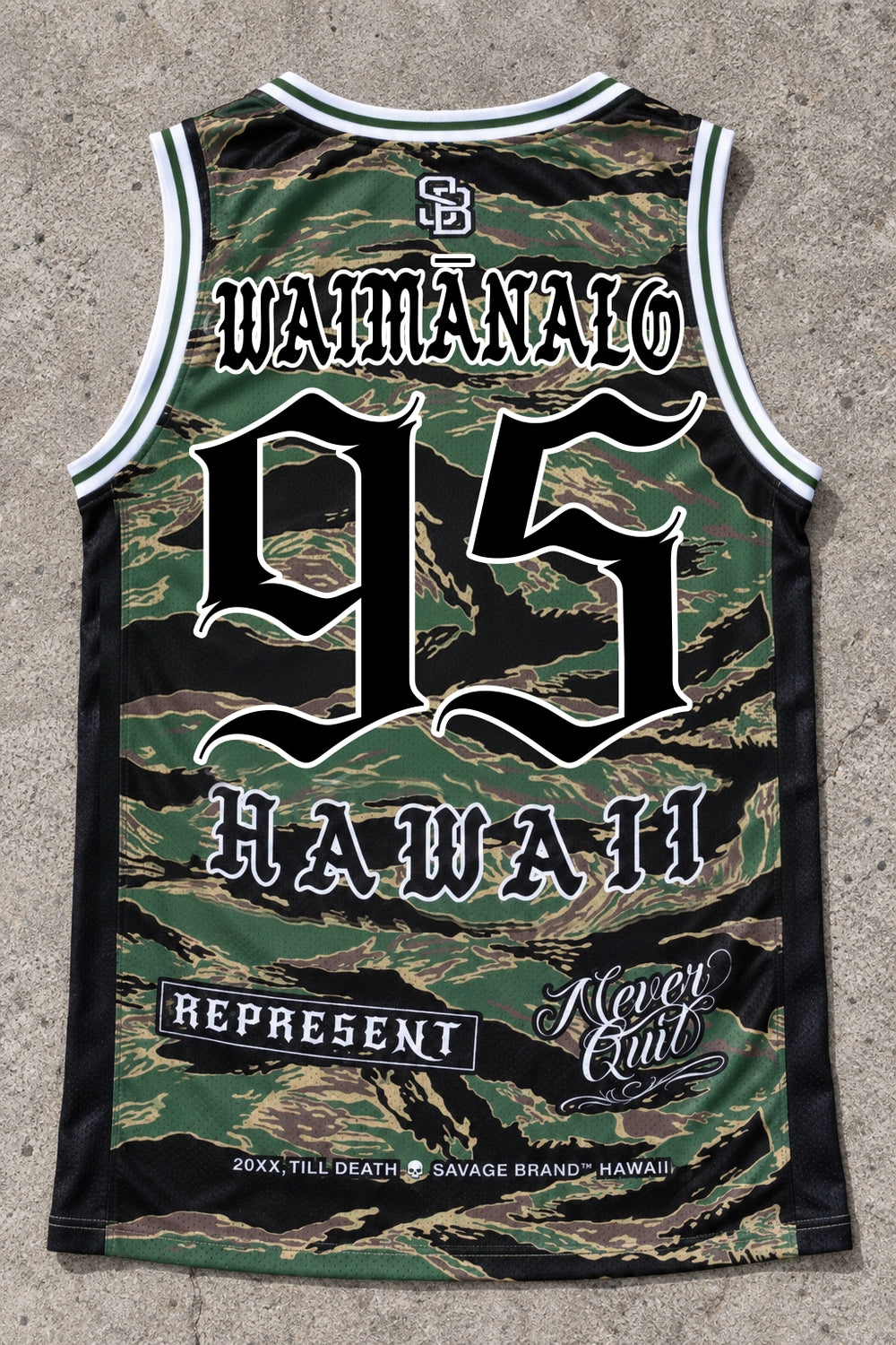 Waimanalo 95 Jersey Tank Camo - Back