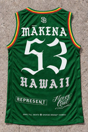 Mākena 53 Jersey Tank — Rasta — back view