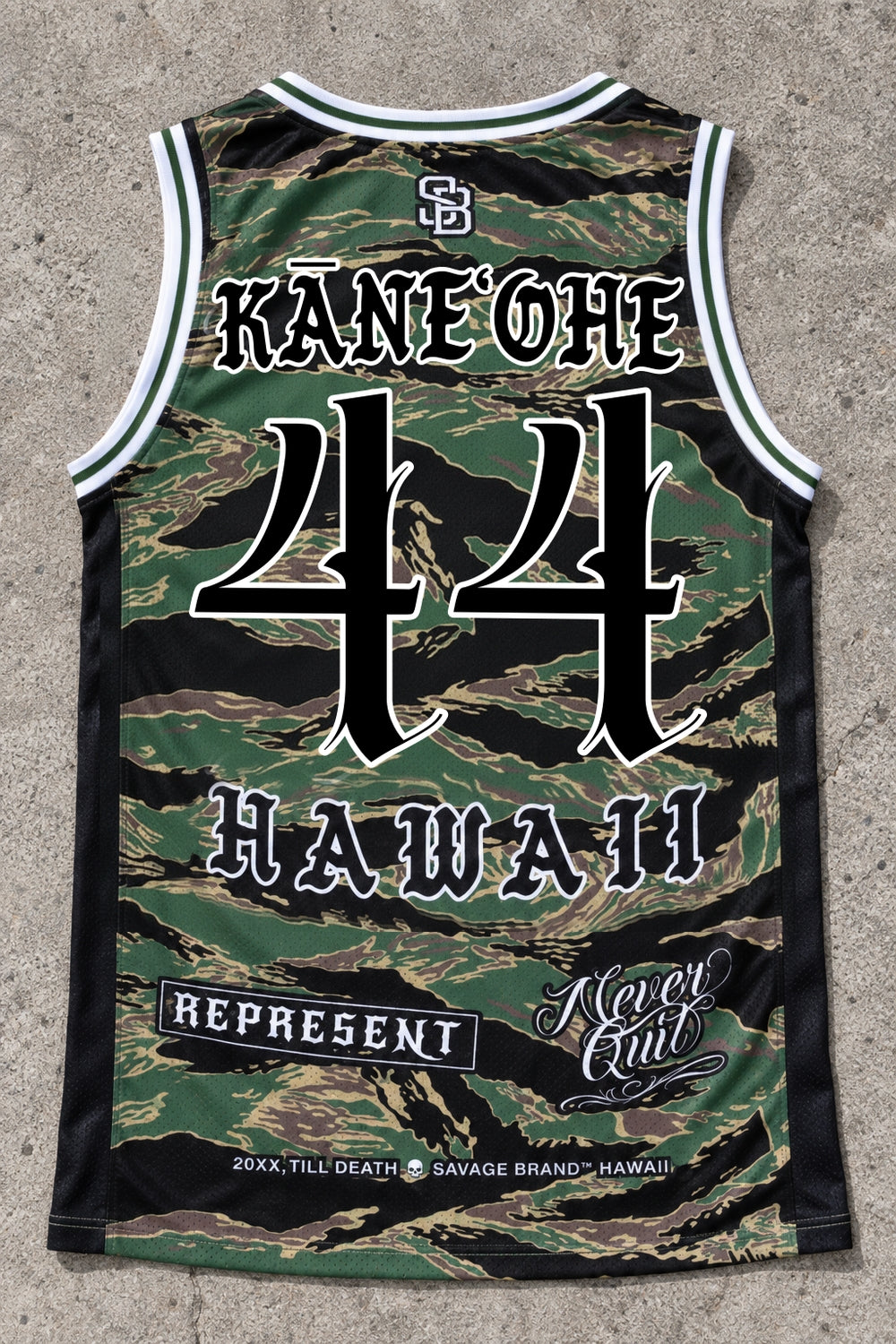 Kaneohe 44 Jersey Tank Camo - Back