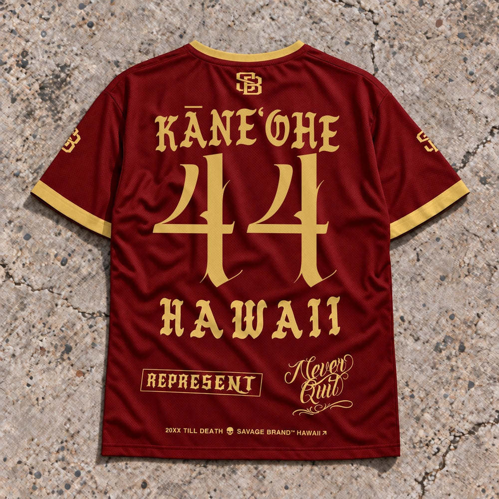 Kaneohe 44 Short-Sleeve Jersey Red & Gold - Back