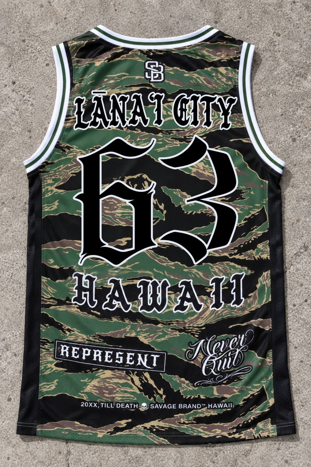 Lanai City 63 Jersey Tank Camo - Back