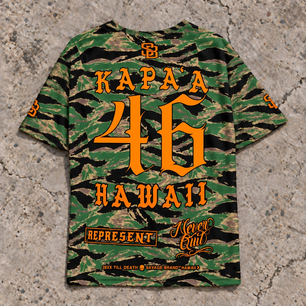 Kapaa 46 Short-Sleeve Jersey — Camo Orange — Back flat lay