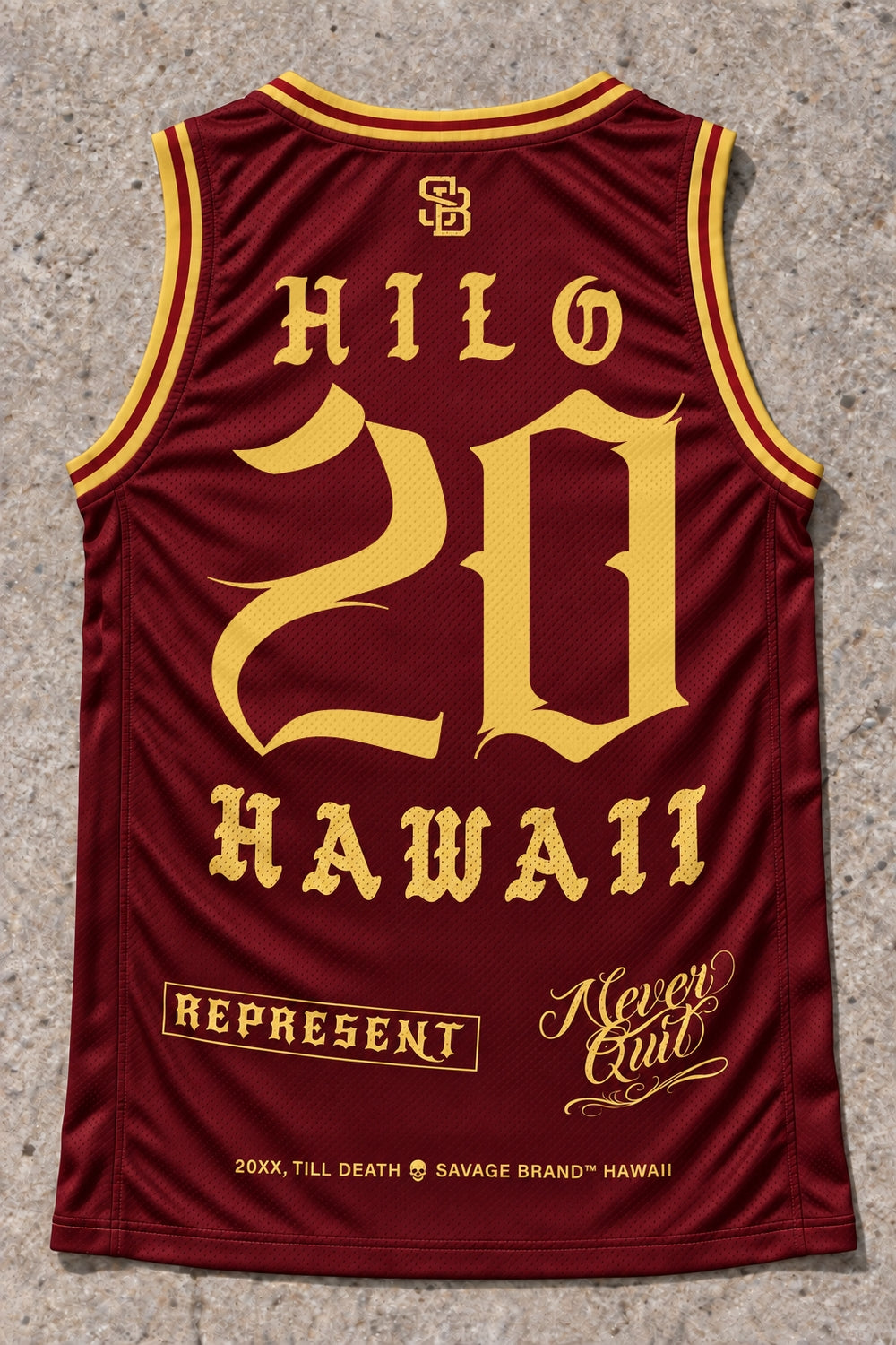 Hilo 20 Jersey Tank Red & Gold - Back