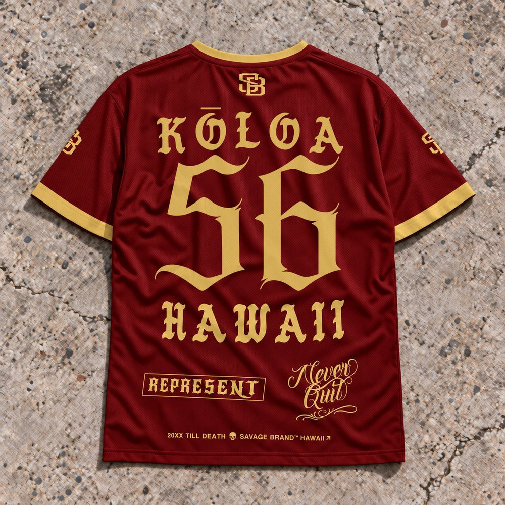 Koloa 56 Short-Sleeve Jersey Red & Gold - Back