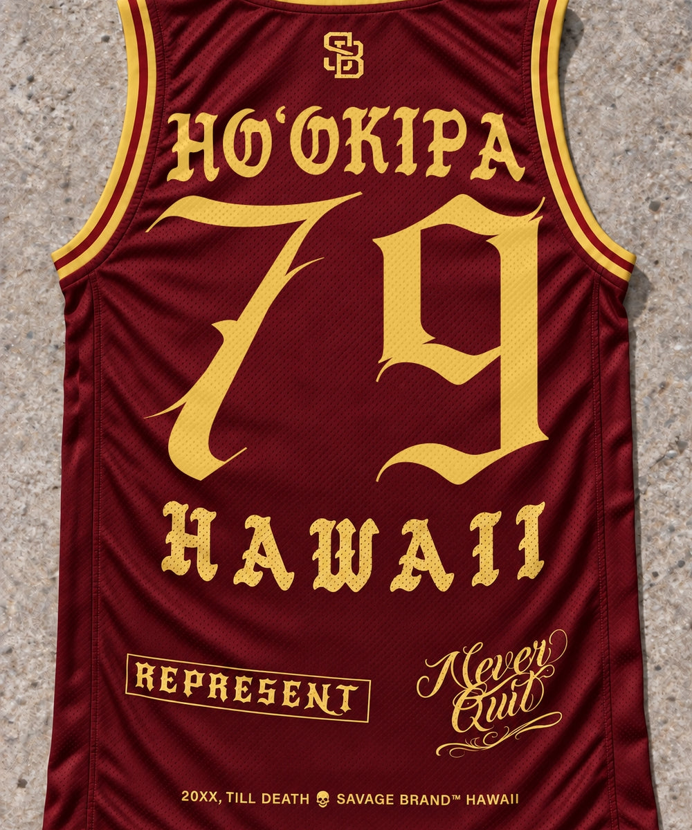 Hookipa 79 Jersey Tank Red & Gold - Back