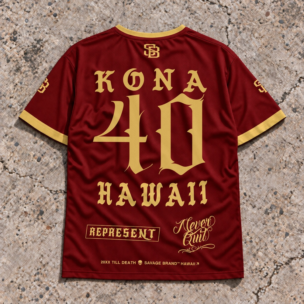 Kona 40 Short-Sleeve Jersey Red & Gold - Back