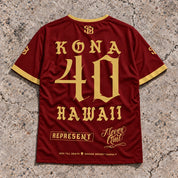 Kona 40 Short-Sleeve Jersey Red & Gold - Back
