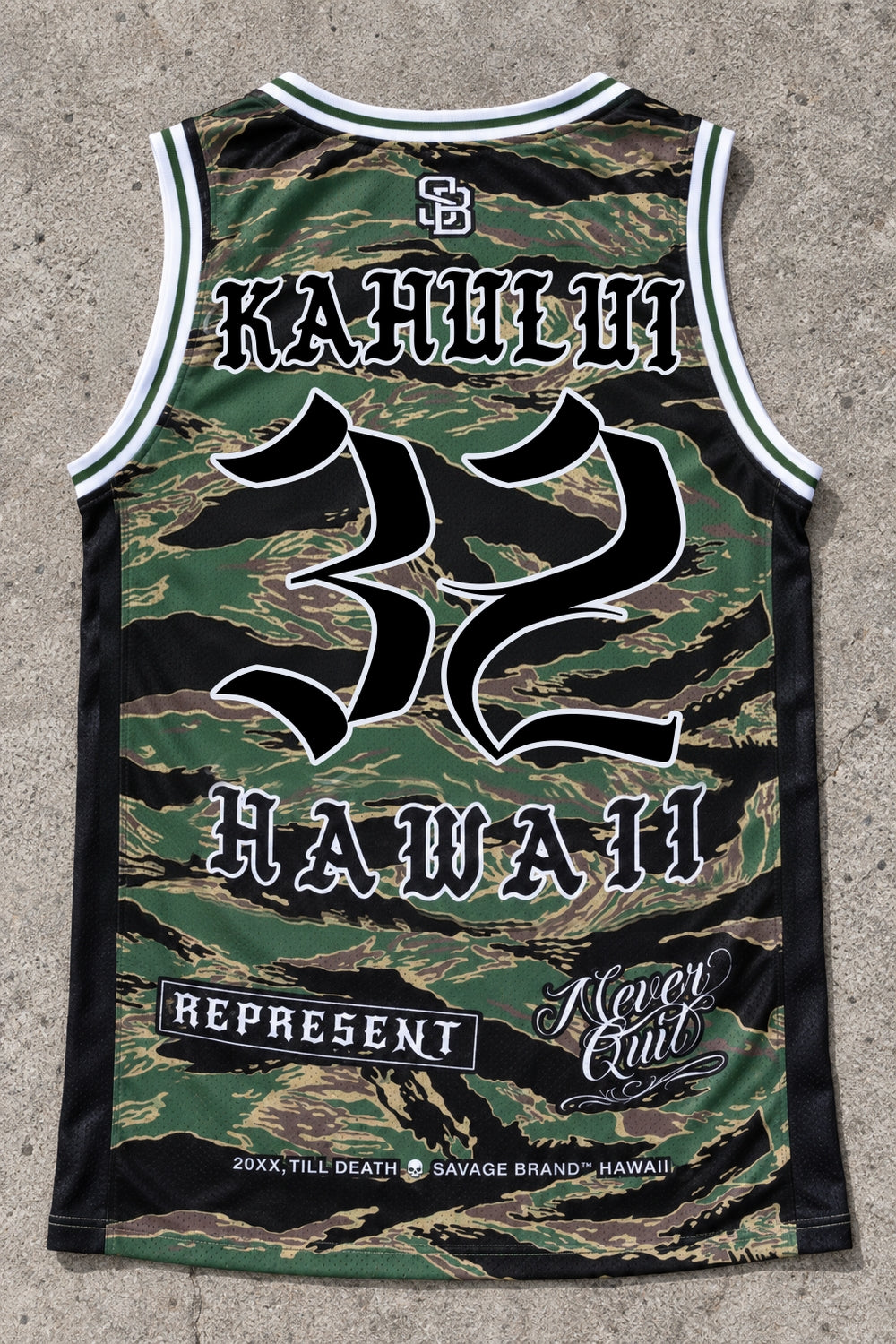 Kahului 32 Jersey Tank Camo - Back