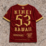 Kihei 53 Short-Sleeve Jersey Red & Gold - Back