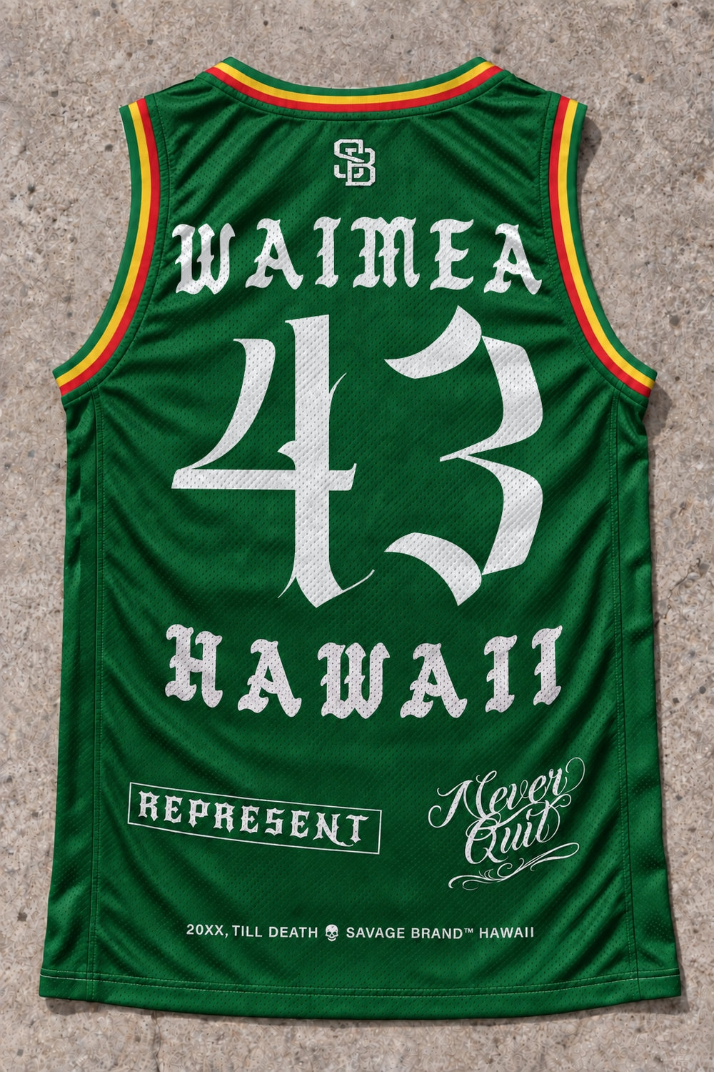 Waimea 43 Jersey Tank Rasta - Back