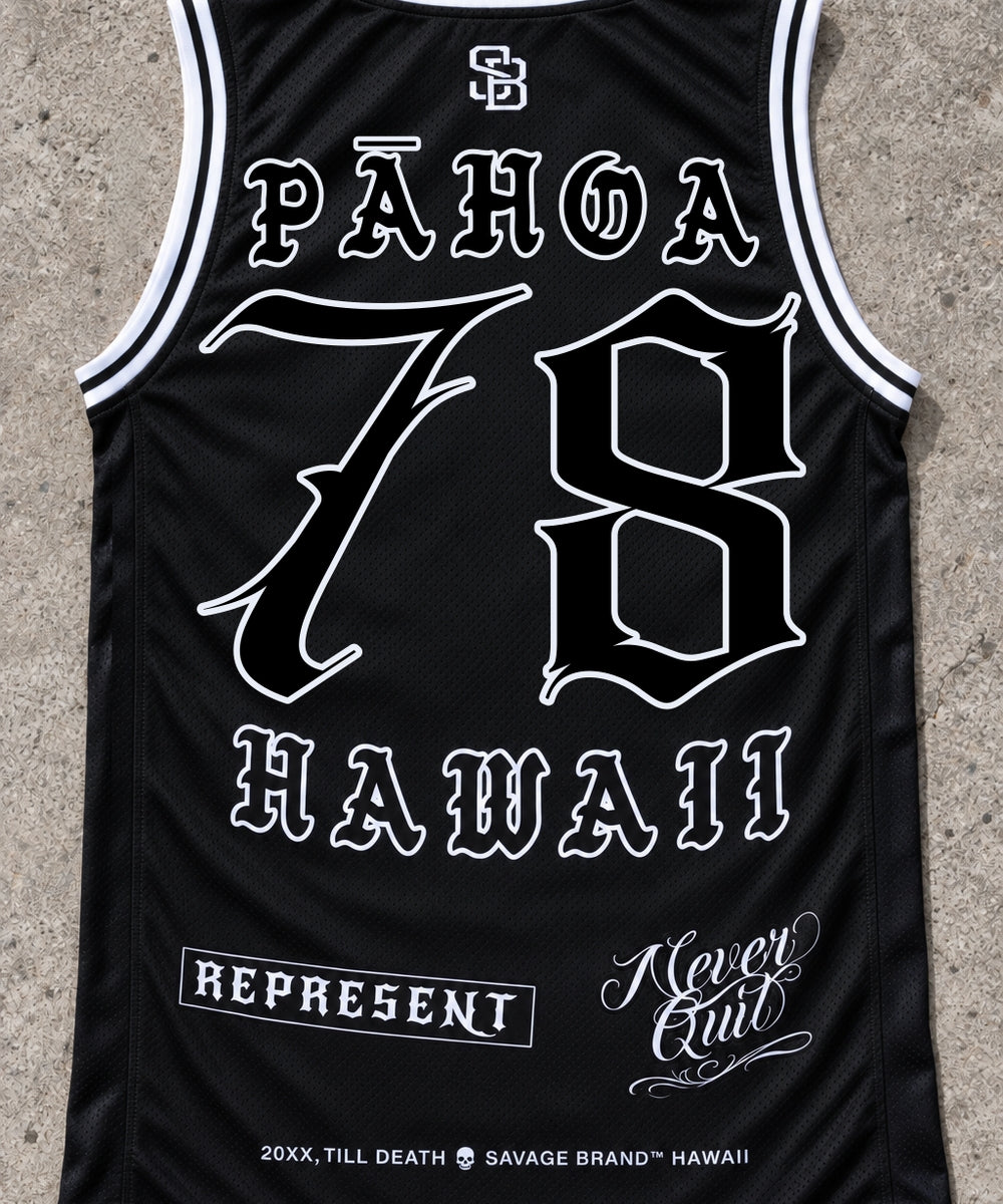 Pahoa 78 Jersey Tank Black - Back