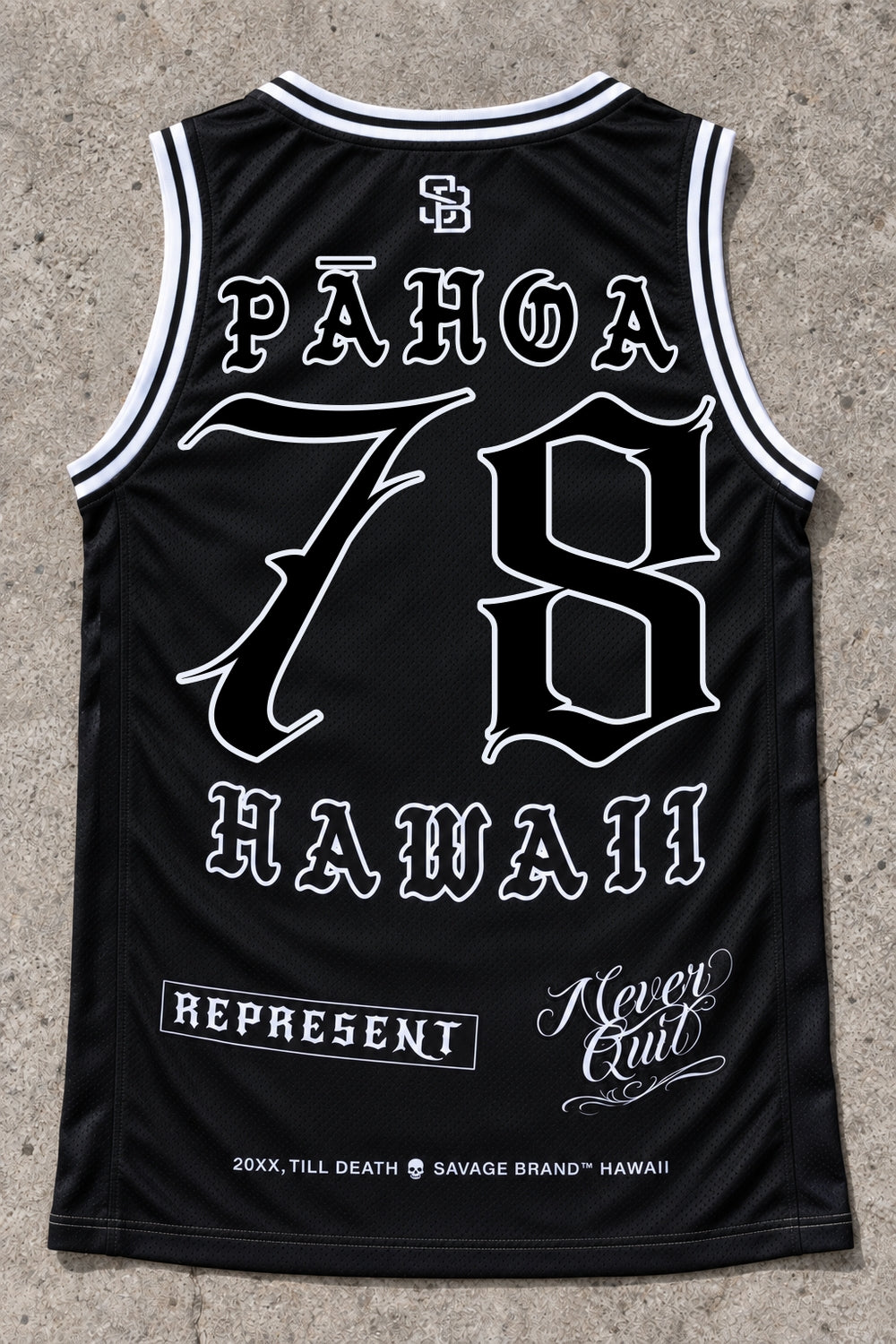Pahoa 78 Jersey Tank Black - Back