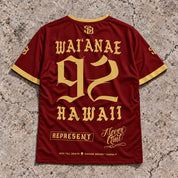 Waianae 92 Short-Sleeve Jersey Red & Gold - Back