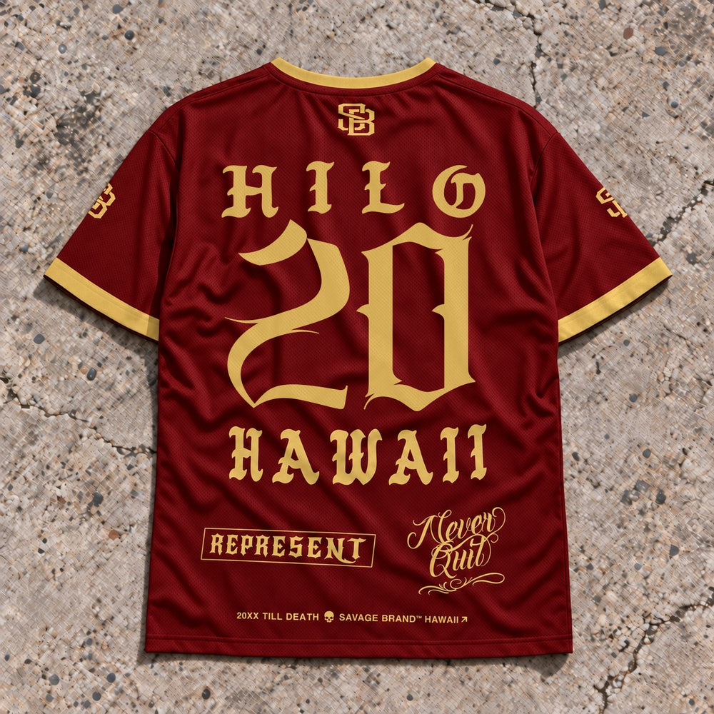 Hilo 20 Short-Sleeve Jersey Red & Gold - Back