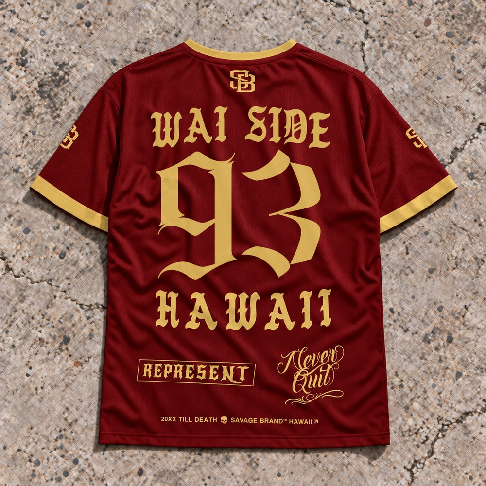 Wai Side 93 Short-Sleeve Jersey Red & Gold - Back