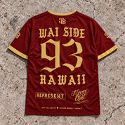Wai Side 93 Short-Sleeve Jersey Red & Gold - Back