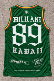 Mililani 89 Jersey Tank — Rasta — back view