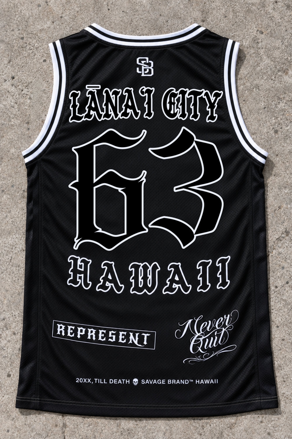 Lanai City 63 Jersey Tank Black - Back
