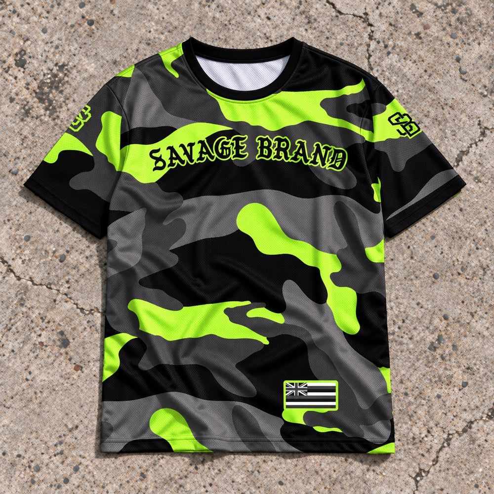 Kailua 96740 ZIP Camo Lime jersey — front