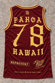 Pahoa 78 Jersey Tank Red & Gold - Back