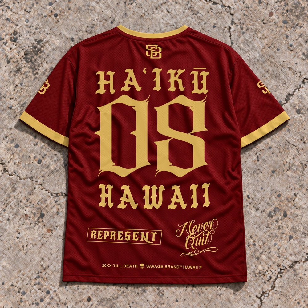 Haiku 08 Short-Sleeve Jersey Red & Gold - Back