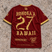Honokaa 27 Short-Sleeve Jersey Red & Gold - Back