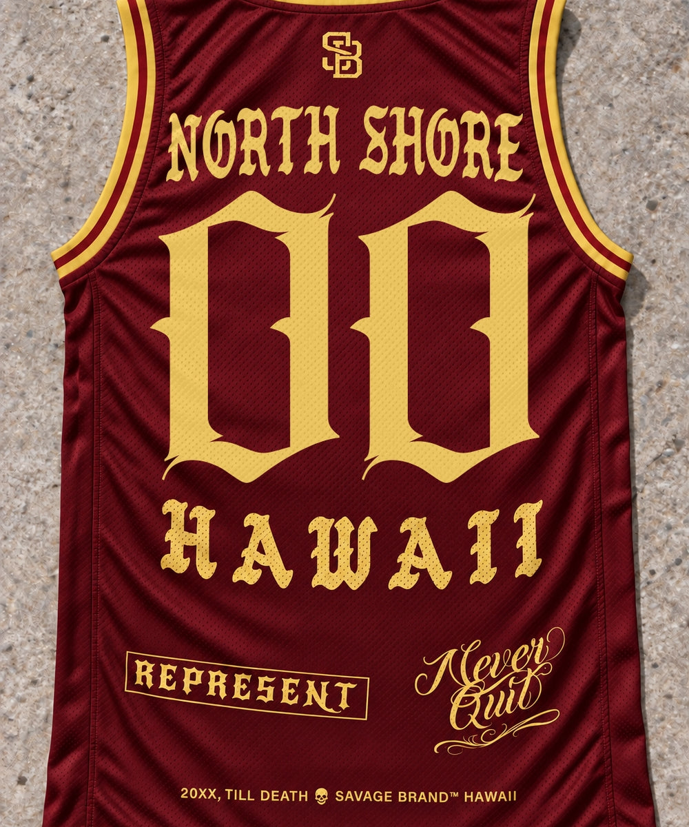 North Shore 00 Jersey Tank Red & Gold - Back