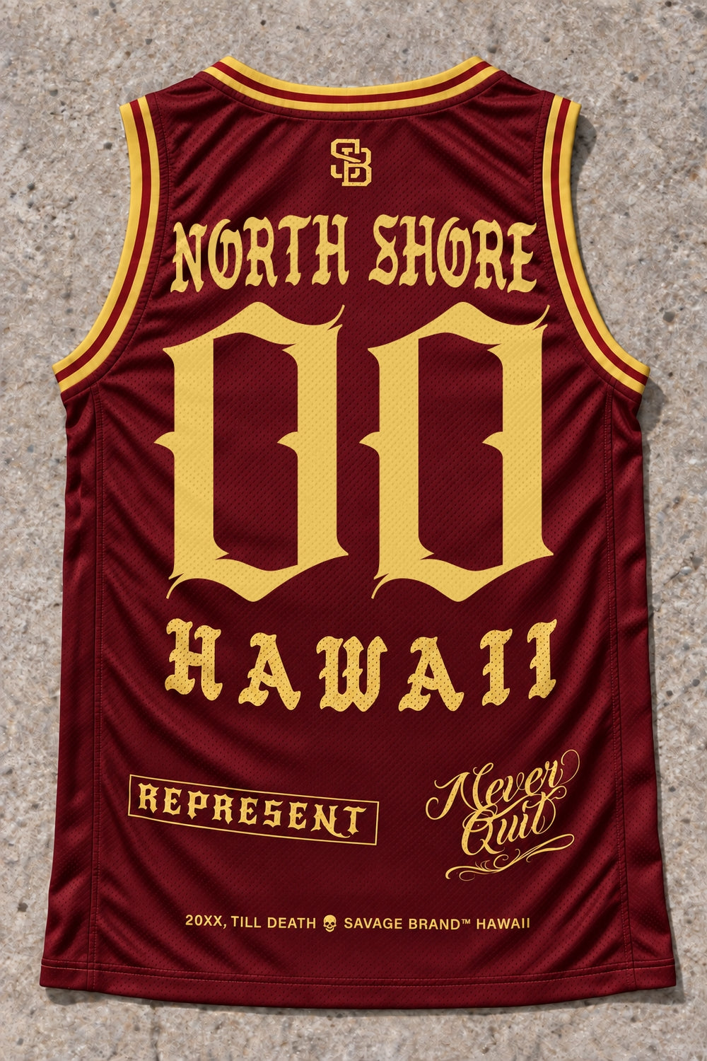 North Shore 00 Jersey Tank Red & Gold - Back