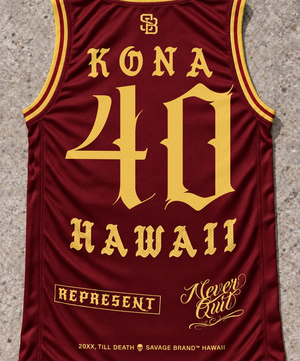 Kona 40 Jersey Tank Red & Gold - Back