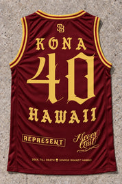 Kona 40 Jersey Tank Red & Gold - Back